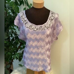 Dressbarn shiny light purple crinkle material scoop neck front & back 22/24